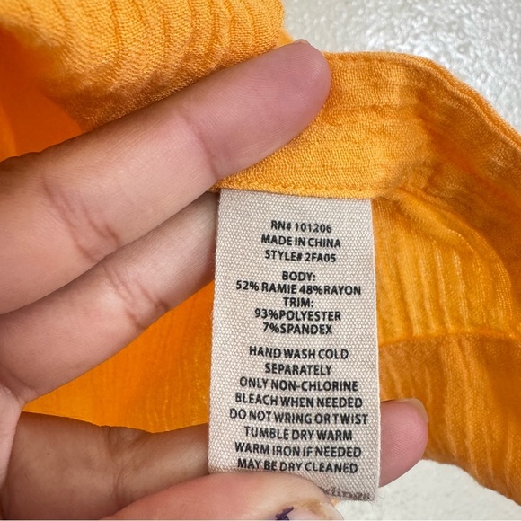 Soft Surroundings Sorano Gauzy Lightweight Tunic Marigold - Picture 4 of 5